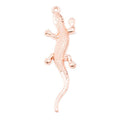 Gecko Charm Textured Long-Tail Metal Pendant in Five Finishes view 10