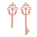 Ornate Crown Top Key Charm Pendants in Seven Finishes view 12