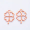 Open Four Leaf Clover Charm in Multiple Metal Finishes for Jewelry Making view 9