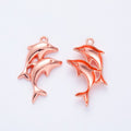 Three Dolphin Metal Charms in Five Metallic Finishes view 9