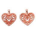 Openwork Filigree Heart Charms in Five Metal Finishes view 9