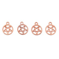 Circle and Star Cutout Metal Charm Pendants in 7 Finishes view 12