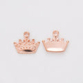 Small Crown Charm Pendants in Seven Metallic Finishes view 11