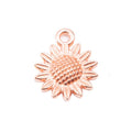 Textured Sunflower Metal Charm Pendants in Six Finishes view 11