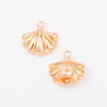 Vintage Style Metal Ridged Seashell Charm in 7 Metal Finishes view 12