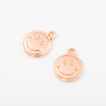 Round Smiley Face Metal Charm Pendant in Five Finishes view 10