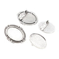 18x25mm Inner Size Alloy Brooch Pendant Tray Base 6g Time Gem DIY Jewelry Findings view 5