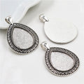 18x25mm Inner Diameter Waterdrop Alloy Pendant Tray Base, 5.5g DIY Jewelry Settings view 2