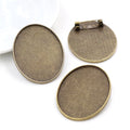 30x40mm Oval Alloy Brooch Pendant Tray Base 8g For Time Gem Jewelry DIY Accessories view 4