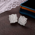 French Minimalist Micro Pave Kaleidoscope Stud Earrings For Women Light Luxury Versatile Jewelry view 3