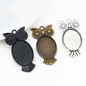 18x25mm Inner Diameter Alloy Pendant Tray Base, 6g DIY Jewelry Setting Accessories