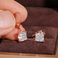 Fresh Geometric Square Zircon Stud Earrings For Women, Simple Fashion Ear Jewelry view 3