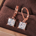 Fresh Geometric Square Zircon Stud Earrings For Women, Simple Fashion Ear Jewelry view 2