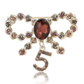 Alloy Rhinestone Number Five Bow Brooch Pin For Women's Apparel view 5