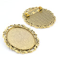 30x40mm Alloy Brooch Pendant Base Tray For Time Gem DIY Jewelry Making Accessories 10g view 4