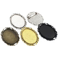 30x40mm Alloy Brooch Pendant Base Tray For Time Gem DIY Jewelry Making Accessories 10g view 5