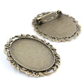 30x40mm Alloy Brooch Pendant Base Tray For Time Gem DIY Jewelry Making Accessories 10g view 3