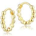 Trendy Versatile Metal Hoop Earrings With Beaded Detail Simple Fashion Ear Jewelry For Women view 1
