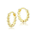 Trendy Versatile Metal Hoop Earrings With Beaded Detail Simple Fashion Ear Jewelry For Women view 5