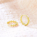 Trendy Versatile Metal Hoop Earrings With Beaded Detail Simple Fashion Ear Jewelry For Women view 2
