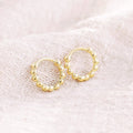 Trendy Versatile Metal Hoop Earrings With Beaded Detail Simple Fashion Ear Jewelry For Women view 3