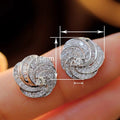 2024 Light Luxury Rotating Zircon Stud Earrings, Sparkling Geometric Fashion Earrings For Women view 4