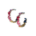 Unique Colorful Zircon Stud Earrings For Women, Niche Rainbow Ear Huggie Jewelry For Autumn Winter view 5