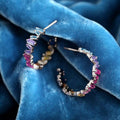 Unique Colorful Zircon Stud Earrings For Women, Niche Rainbow Ear Huggie Jewelry For Autumn Winter view 2