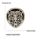 Alloy Rhinestone Tiger Head Brooch Pin For Statement Suit Decoration view 4