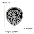 Alloy Rhinestone Tiger Head Brooch Pin For Statement Suit Decoration view 6