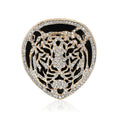 Alloy Rhinestone Tiger Head Brooch Pin For Statement Suit Decoration view 5