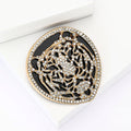 Alloy Rhinestone Tiger Head Brooch Pin For Statement Suit Decoration view 3
