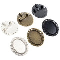 18x25mm Inner Size 6g Alloy Brooch Pendant Tray Base Setting For DIY Jewelry view 5