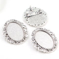 18x25mm Inner Size 6g Alloy Brooch Pendant Tray Base Setting For DIY Jewelry view 3