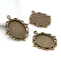 18x25mm Inner Size Alloy Pendant Blank Cabochon Bezel Tray, 4.5g DIY Jewelry Setting view 4