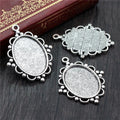 18x25mm Inner Size Alloy Pendant Blank Cabochon Bezel Tray, 4.5g DIY Jewelry Setting view 3