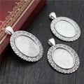 18x25mm Inner Diameter Alloy Pendant Tray Base, 7g DIY Jewelry Setting Accessories view 3
