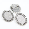 18x25mm Inner Diameter Alloy Pendant Tray Base, 5g DIY Jewelry Setting Accessories view 2