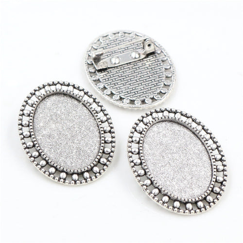 18x25mm Inner Diameter Alloy Pendant Tray Base, 5g DIY Jewelry Setting Accessories