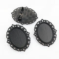 18x25mm Alloy Brooch Pendant Base Tray For Glass Cabochon, DIY Jewelry Findings, 6g – Gold view 2