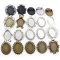 18x25mm Inner Size Alloy Brooch Pendant Bezel Tray 7g For DIY Jewelry Findings view 1