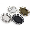 18x25mm Inner Size Alloy Brooch Pendant Bezel Tray 7g For DIY Jewelry Findings view 3