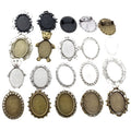 18x25mm Inner Size Alloy Brooch Pendant Bezel Tray 7g For DIY Jewelry Findings view 5