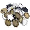 18x25mm Inner Size Alloy Brooch Pendant Bezel Tray 7g For DIY Jewelry Findings view 2