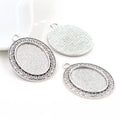 18x25mm Inner Diameter Alloy Pendant Tray Base, 5.5g DIY Jewelry Setting Accessories view 3
