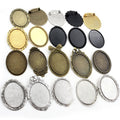 30x40mm Oval Alloy Brooch Cabochon Tray Settings For DIY Jewelry Making Accessories 12g view 1