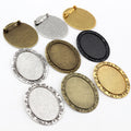 30x40mm Oval Alloy Brooch Cabochon Tray Settings For DIY Jewelry Making Accessories 12g view 4