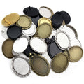 30x40mm Oval Alloy Brooch Cabochon Tray Settings For DIY Jewelry Making Accessories 12g view 2