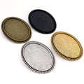30x40mm Oval Alloy Brooch Cabochon Tray Settings For DIY Jewelry Making Accessories 12g view 3