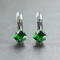 European American Rainbow Square Stone Drop Earrings Light Luxury Simple Rhombus Design Ear Jewelry view 6